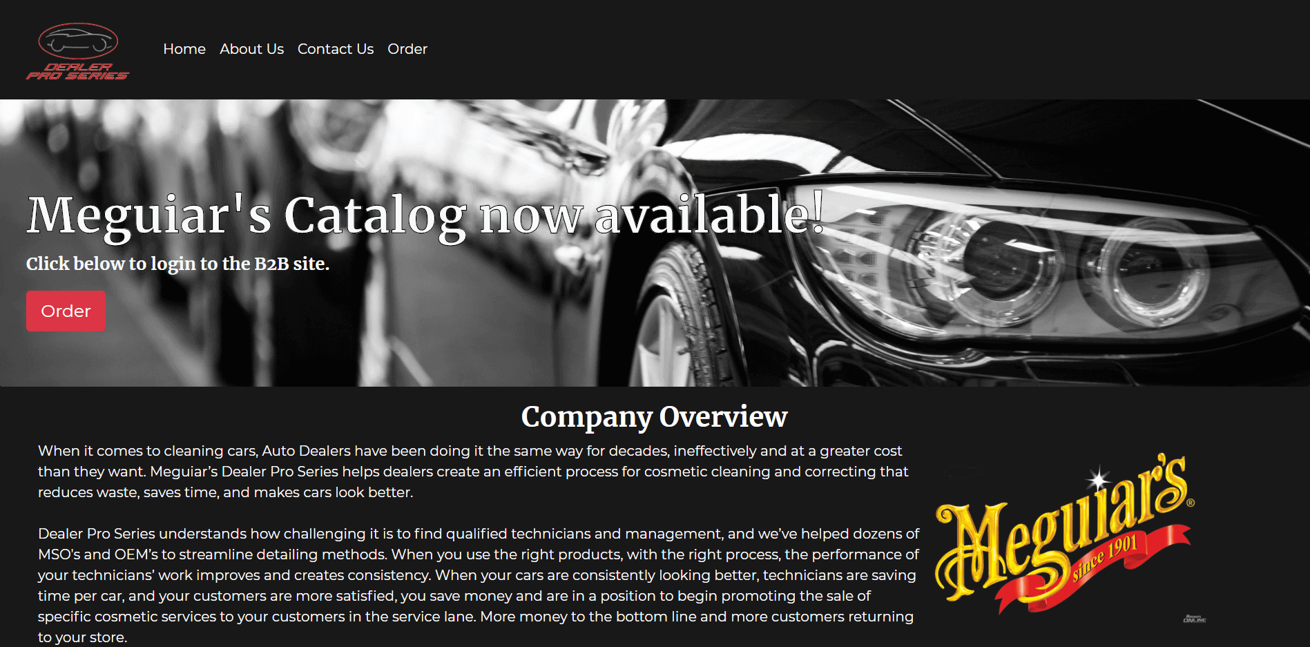 Screenshot of dealerproseries.com